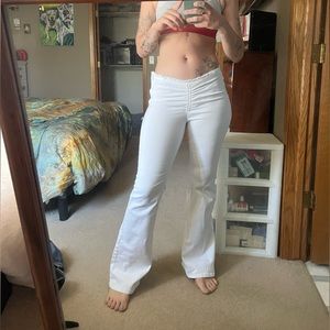 Urban Outfitters V-Front White Flare Jeans